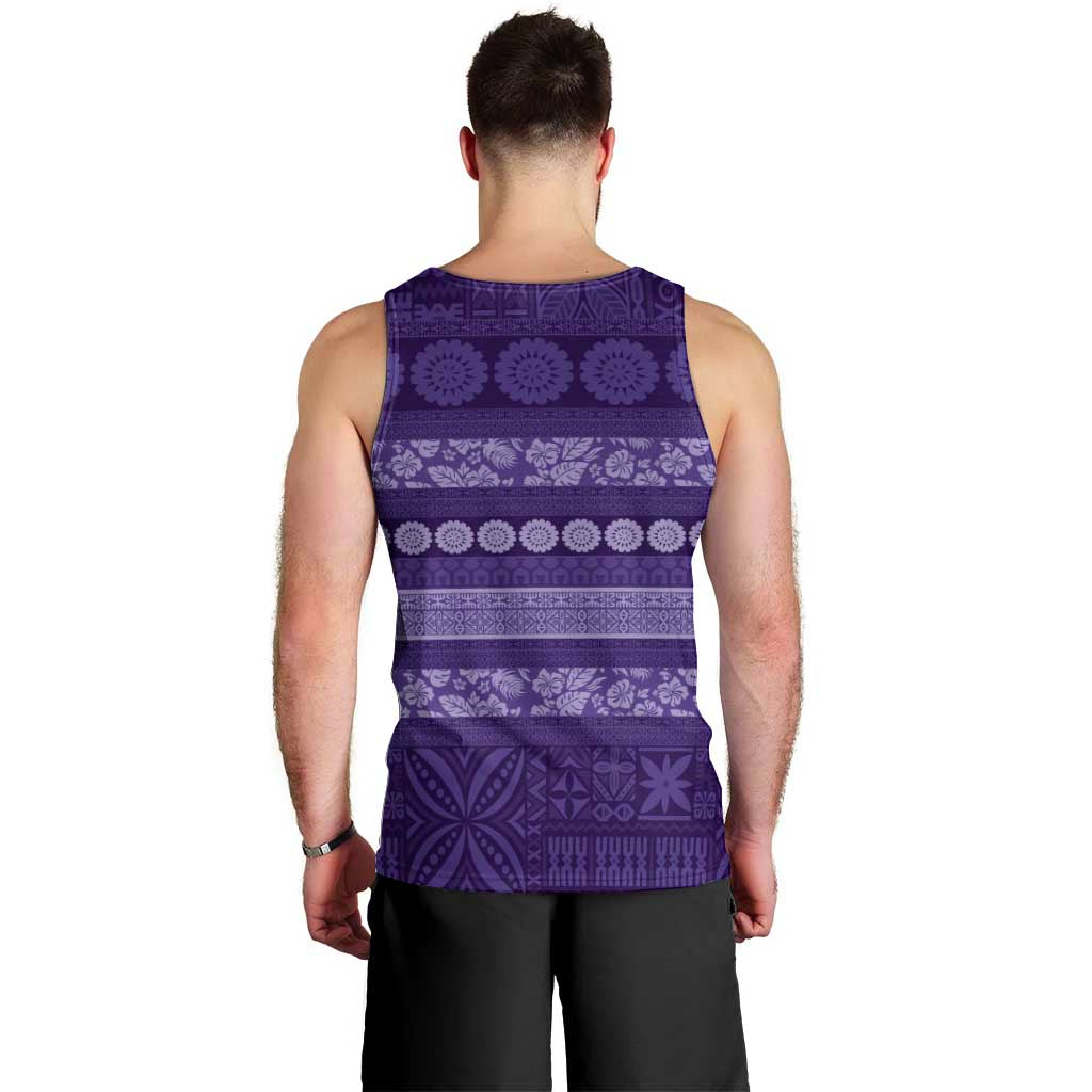 Fiji Marau na Kerisimasi Men Tank Top Purple Tapa Masi Inspired Christmas LT9 - Polynesian Pride