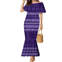 Fiji Marau na Kerisimasi Mermaid Dress Purple Tapa Masi Inspired Christmas LT9 Women Purple - Polynesian Pride