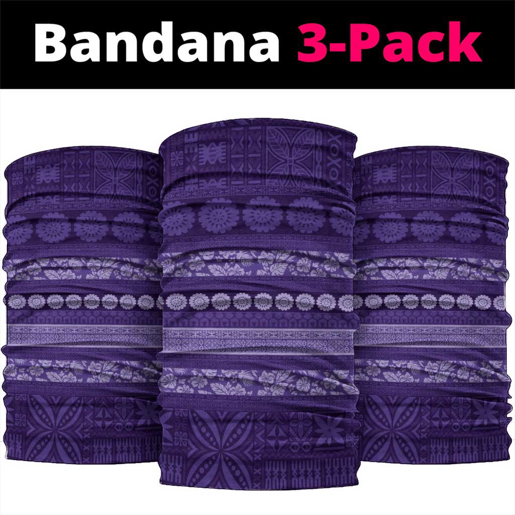 Fiji Marau na Kerisimasi Neck Gaiter Purple Tapa Masi Inspired Christmas - Polynesian Pride
