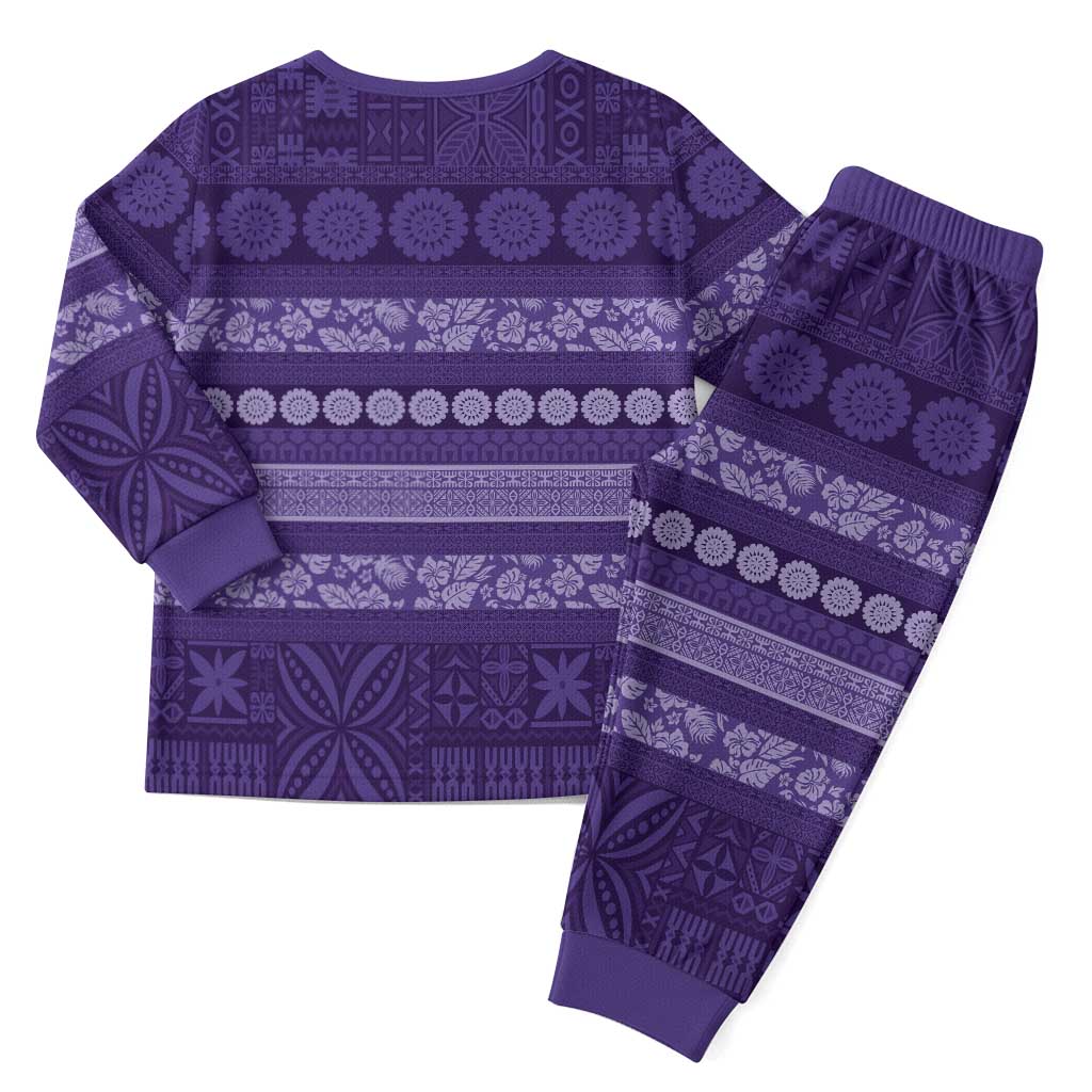 Fiji Marau na Kerisimasi Christmas Pajama Set Purple Tapa Masi Inspired Christmas LT9 - Polynesian Pride