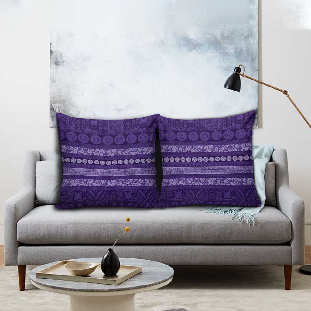 Fiji Marau na Kerisimasi Pillow Cover Purple Tapa Masi Inspired Christmas - Polynesian Pride