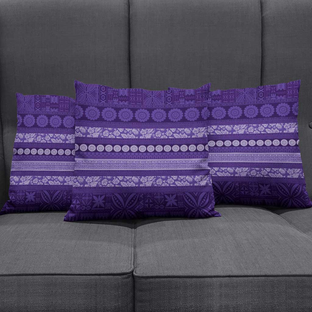 Fiji Marau na Kerisimasi Pillow Cover Purple Tapa Masi Inspired Christmas - Polynesian Pride