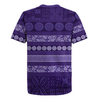 Fiji Marau na Kerisimasi Rugby Jersey Purple Tapa Masi Inspired Christmas - Polynesian Pride