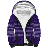 Fiji Marau na Kerisimasi Sherpa Hoodie Purple Tapa Masi Inspired Christmas LT9 Unisex Purple - Polynesian Pride
