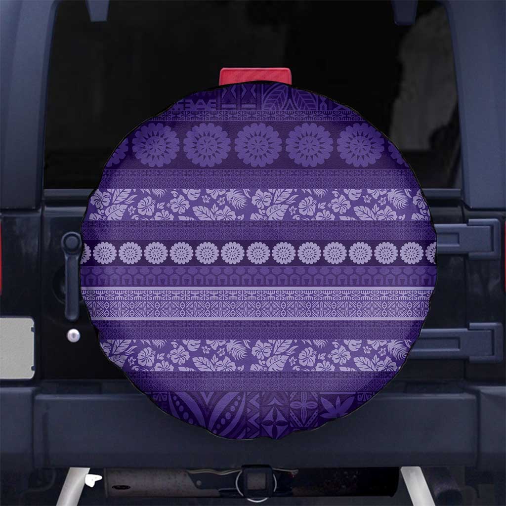 Fiji Marau na Kerisimasi Spare Tire Cover Purple Tapa Masi Inspired Christmas LT9 No hole Purple - Polynesian Pride
