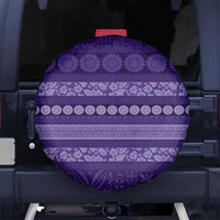 Fiji Marau na Kerisimasi Spare Tire Cover Purple Tapa Masi Inspired Christmas LT9 No hole Purple - Polynesian Pride