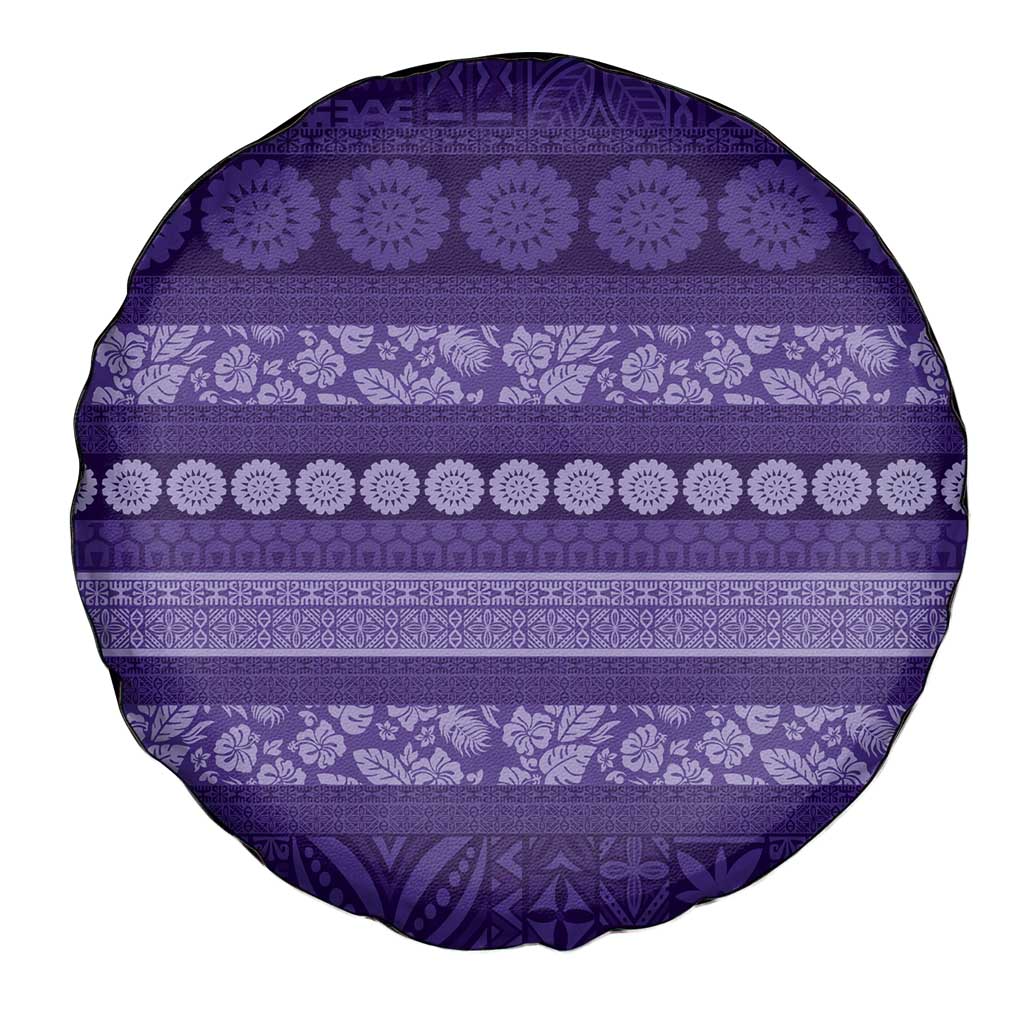 Fiji Marau na Kerisimasi Spare Tire Cover Purple Tapa Masi Inspired Christmas LT9 - Polynesian Pride