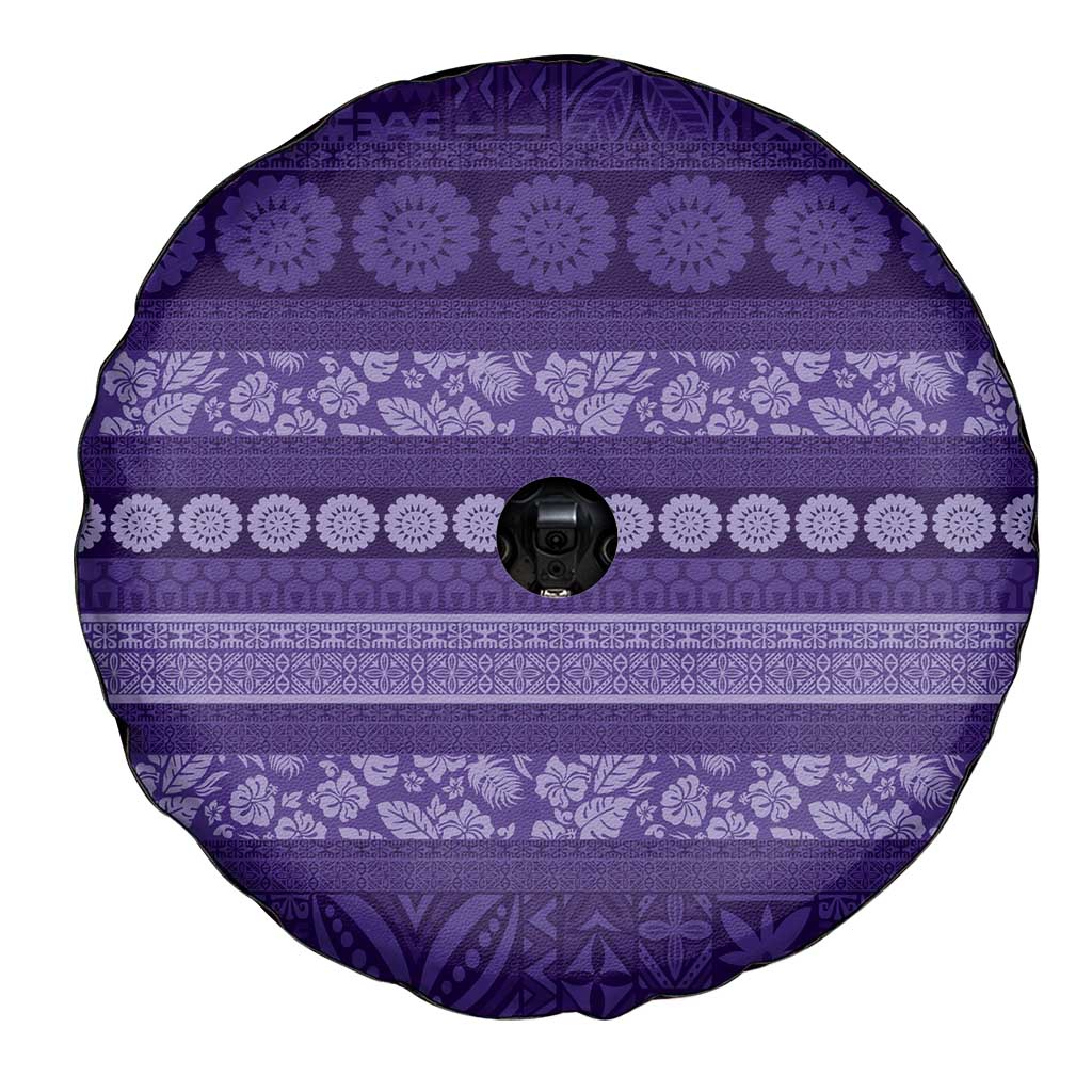 Fiji Marau na Kerisimasi Spare Tire Cover Purple Tapa Masi Inspired Christmas LT9 - Polynesian Pride
