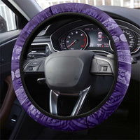 Fiji Marau na Kerisimasi Steering Wheel Cover Purple Tapa Masi Inspired Christmas LT9 - Polynesian Pride