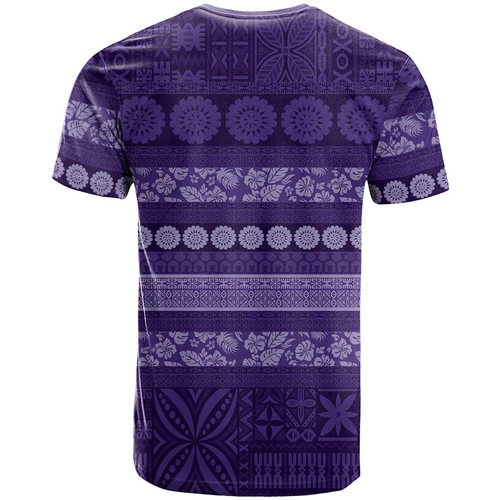 Fiji Marau na Kerisimasi T Shirt Purple Tapa Masi Inspired Christmas LT9 - Polynesian Pride