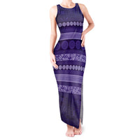 Fiji Marau na Kerisimasi Tank Maxi Dress Purple Tapa Masi Inspired Christmas LT9 Women Purple - Polynesian Pride
