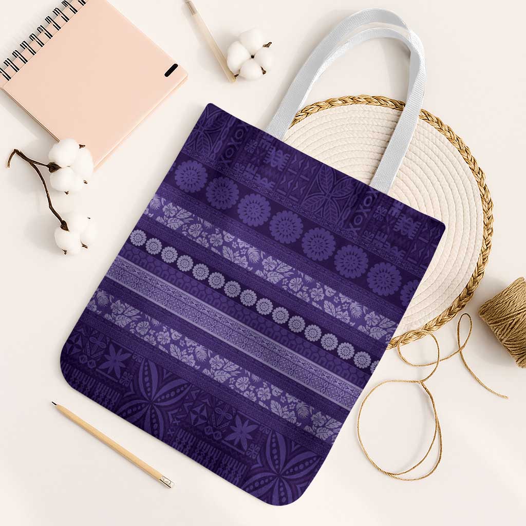 Fiji Marau na Kerisimasi Tote Bag Purple Tapa Masi Inspired Christmas - Polynesian Pride