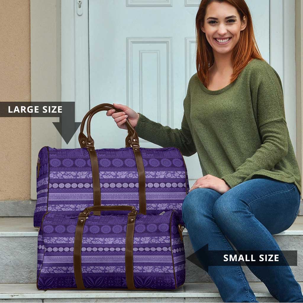 Fiji Marau na Kerisimasi Travel Bag Purple Tapa Masi Inspired Christmas LT9 - Polynesian Pride