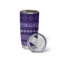 Fiji Marau na Kerisimasi Tumbler Cup Purple Tapa Masi Inspired Christmas LT9 - Polynesian Pride