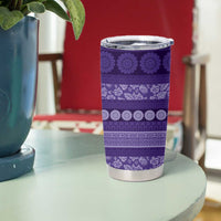 Fiji Marau na Kerisimasi Tumbler Cup Purple Tapa Masi Inspired Christmas LT9 - Polynesian Pride