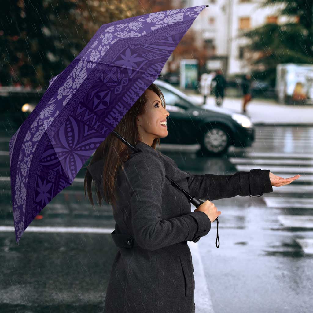 Fiji Marau na Kerisimasi Umbrella Purple Tapa Masi Inspired Christmas - Polynesian Pride
