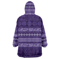 Fiji Marau na Kerisimasi Wearable Blanket Hoodie Purple Tapa Masi Inspired Christmas LT9 - Polynesian Pride
