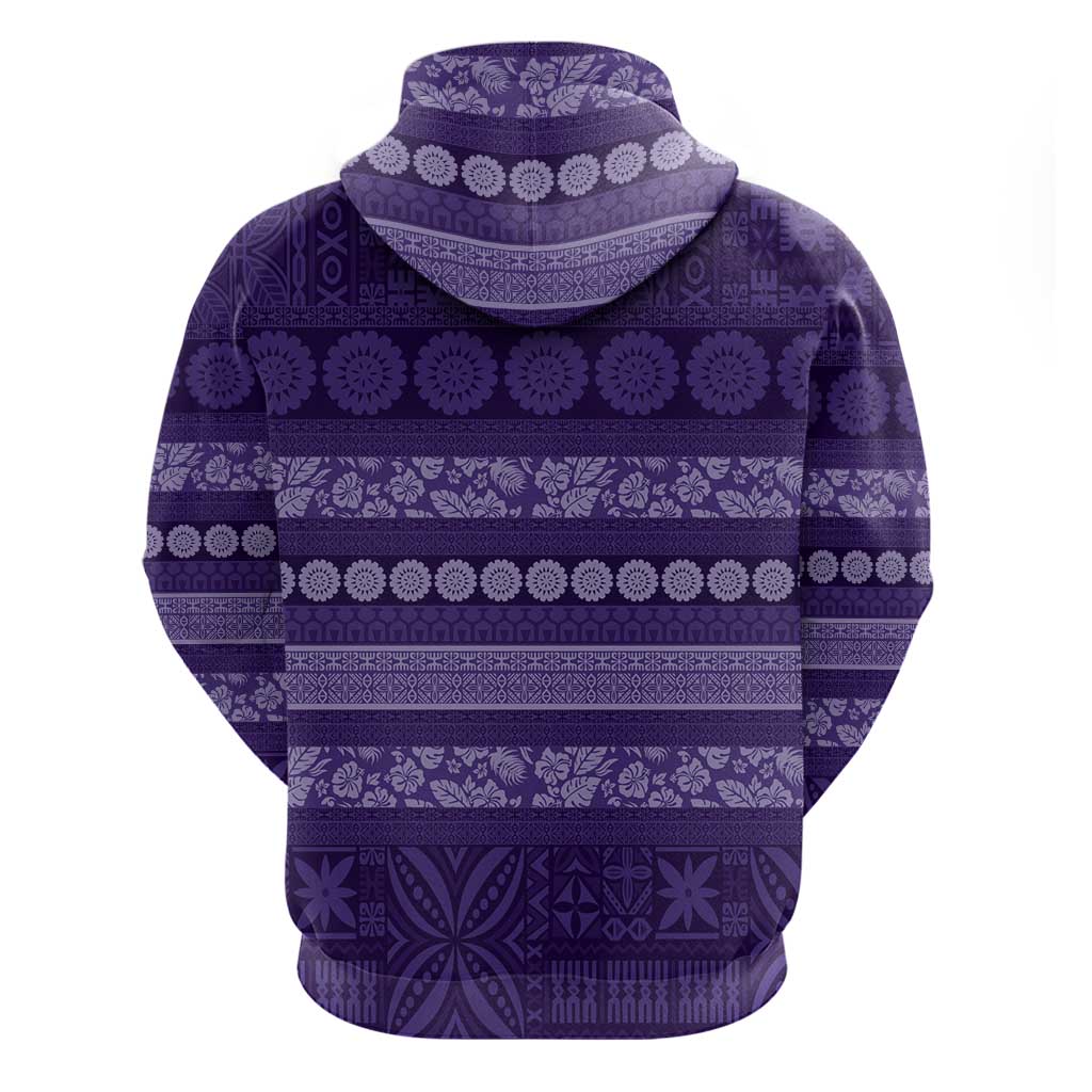 Fiji Marau na Kerisimasi Zip Hoodie Purple Tapa Masi Inspired Christmas LT9 - Polynesian Pride