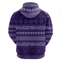 Fiji Marau na Kerisimasi Zip Hoodie Purple Tapa Masi Inspired Christmas LT9 - Polynesian Pride