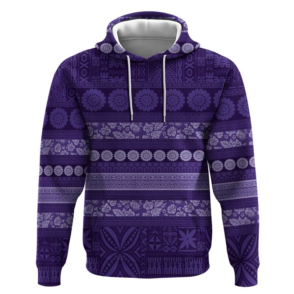 Fiji Marau na Kerisimasi Zip Hoodie Purple Tapa Masi Inspired Christmas LT9 Pullover Hoodie Purple - Polynesian Pride