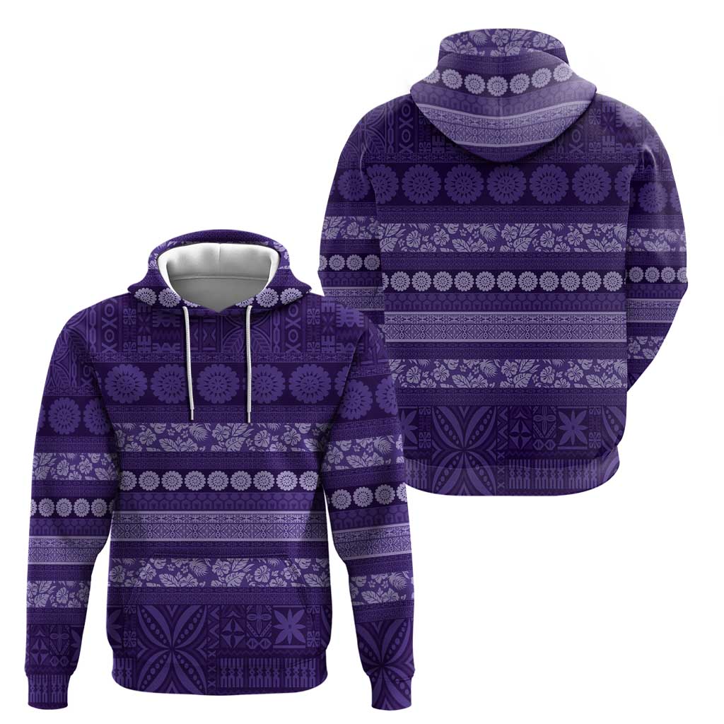 Fiji Marau na Kerisimasi Zip Hoodie Purple Tapa Masi Inspired Christmas LT9 - Polynesian Pride
