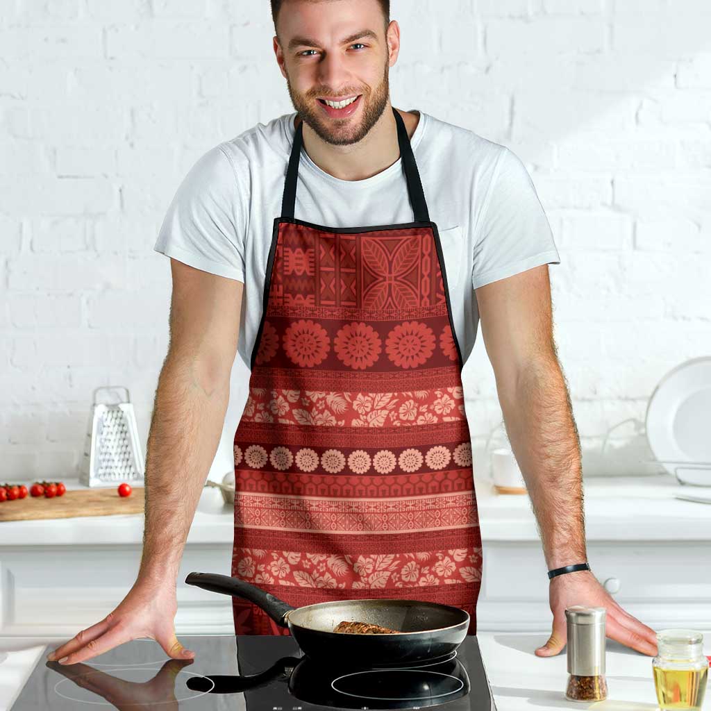 Fiji Marau na Kerisimasi Apron Red Tapa Masi Inspired Christmas - Polynesian Pride