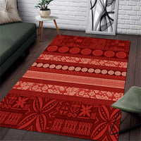 Fiji Marau na Kerisimasi Area Rug Red Tapa Masi Inspired Christmas LT9 Red - Polynesian Pride