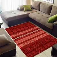 Fiji Marau na Kerisimasi Area Rug Red Tapa Masi Inspired Christmas LT9 - Polynesian Pride