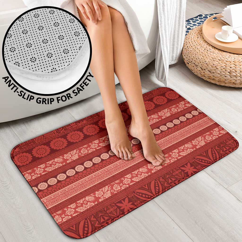 Fiji Marau na Kerisimasi Bathroom Set Red Tapa Masi Inspired Christmas - Polynesian Pride