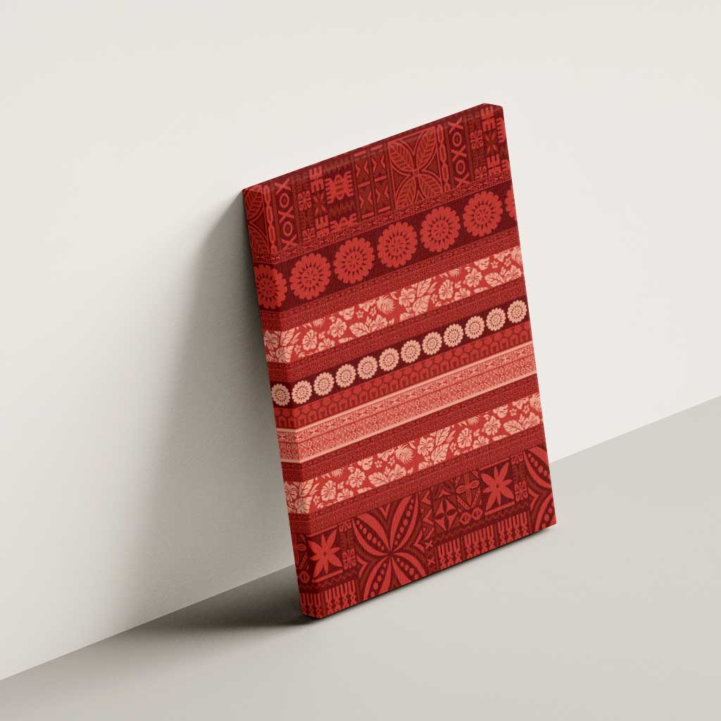 Fiji Marau na Kerisimasi Canvas Wall Art Red Tapa Masi Inspired Christmas LT9 - Polynesian Pride