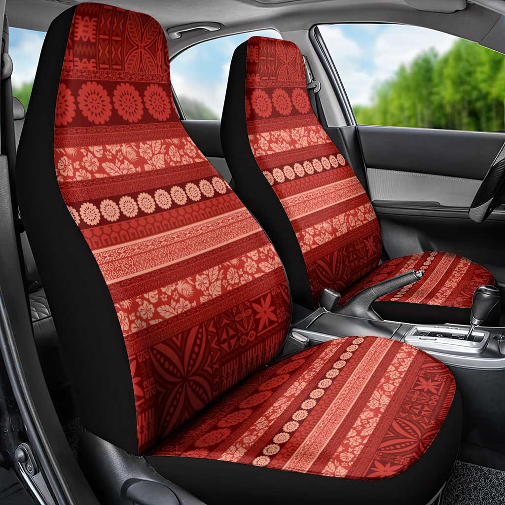 Fiji Marau na Kerisimasi Car Seat Cover Red Tapa Masi Inspired Christmas LT9 - Polynesian Pride
