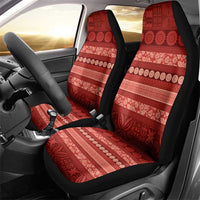 Fiji Marau na Kerisimasi Car Seat Cover Red Tapa Masi Inspired Christmas LT9 - Polynesian Pride