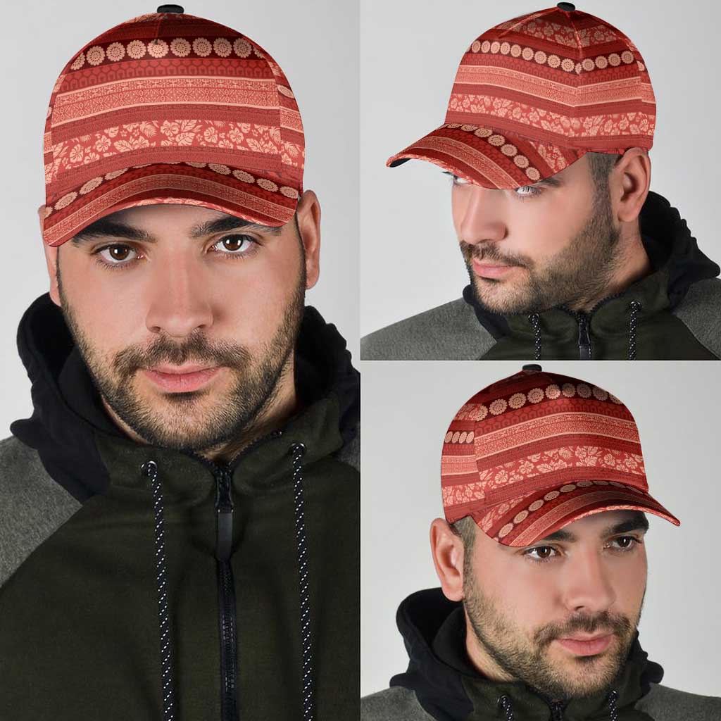 Fiji Marau na Kerisimasi Classic Cap Red Tapa Masi Inspired Christmas LT9 - Polynesian Pride