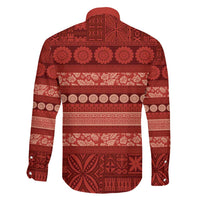 Fiji Marau na Kerisimasi Family Matching Long Sleeve Bodycon Dress and Hawaiian Shirt Red Tapa Masi Inspired Christmas LT9 - Polynesian Pride