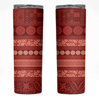 Fiji Marau na Kerisimasi Skinny Tumbler Red Tapa Masi Inspired Christmas LT9 Red - Polynesian Pride