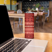Fiji Marau na Kerisimasi Skinny Tumbler Red Tapa Masi Inspired Christmas LT9 - Polynesian Pride