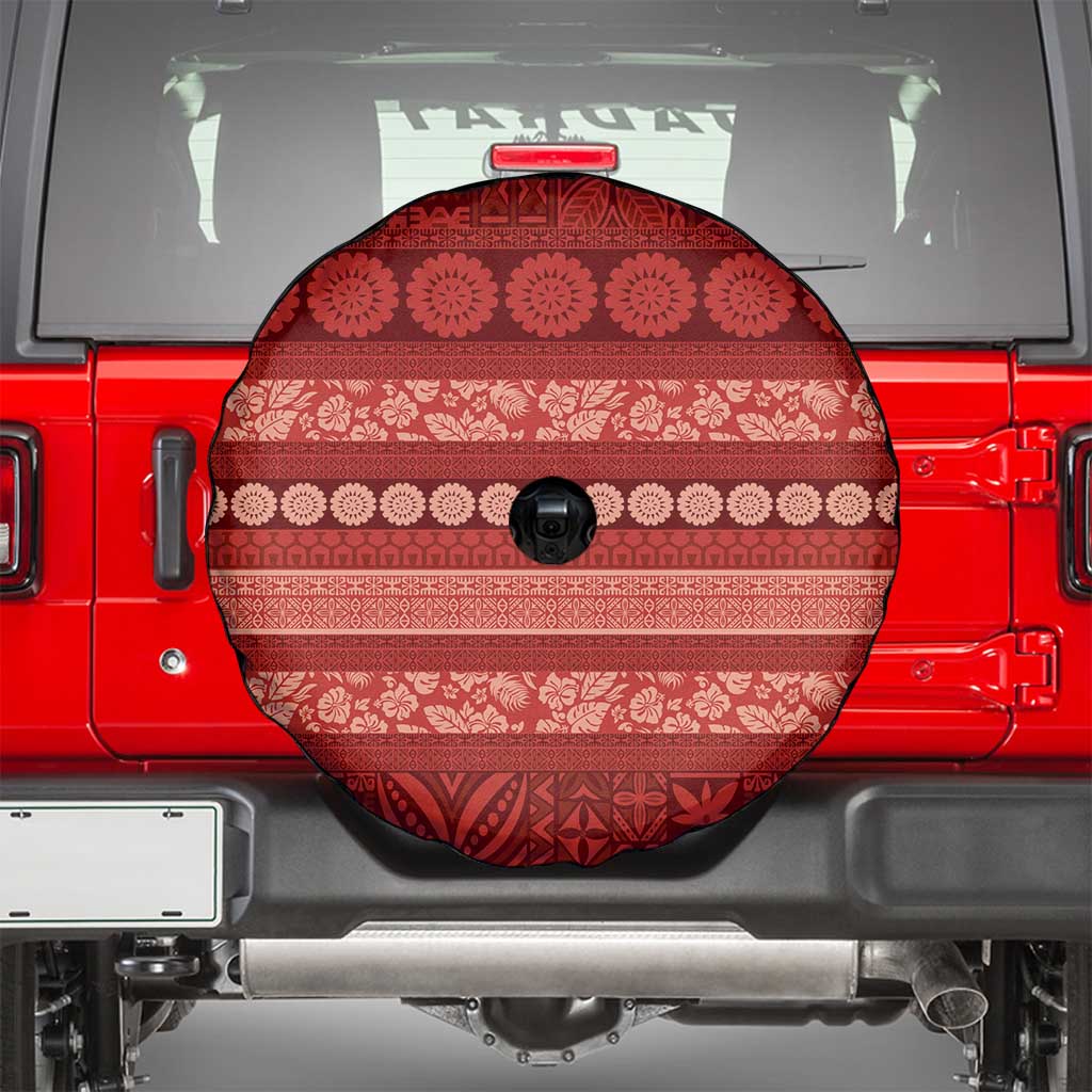 Fiji Marau na Kerisimasi Spare Tire Cover Red Tapa Masi Inspired Christmas LT9 - Polynesian Pride