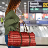 Fiji Marau na Kerisimasi Travel Bag Red Tapa Masi Inspired Christmas - Polynesian Pride