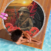 Maori Kiwi Soldier Fern Tattoo ANZAC Day Beach Blanket Lest We Forget LT9 - Polynesian Pride
