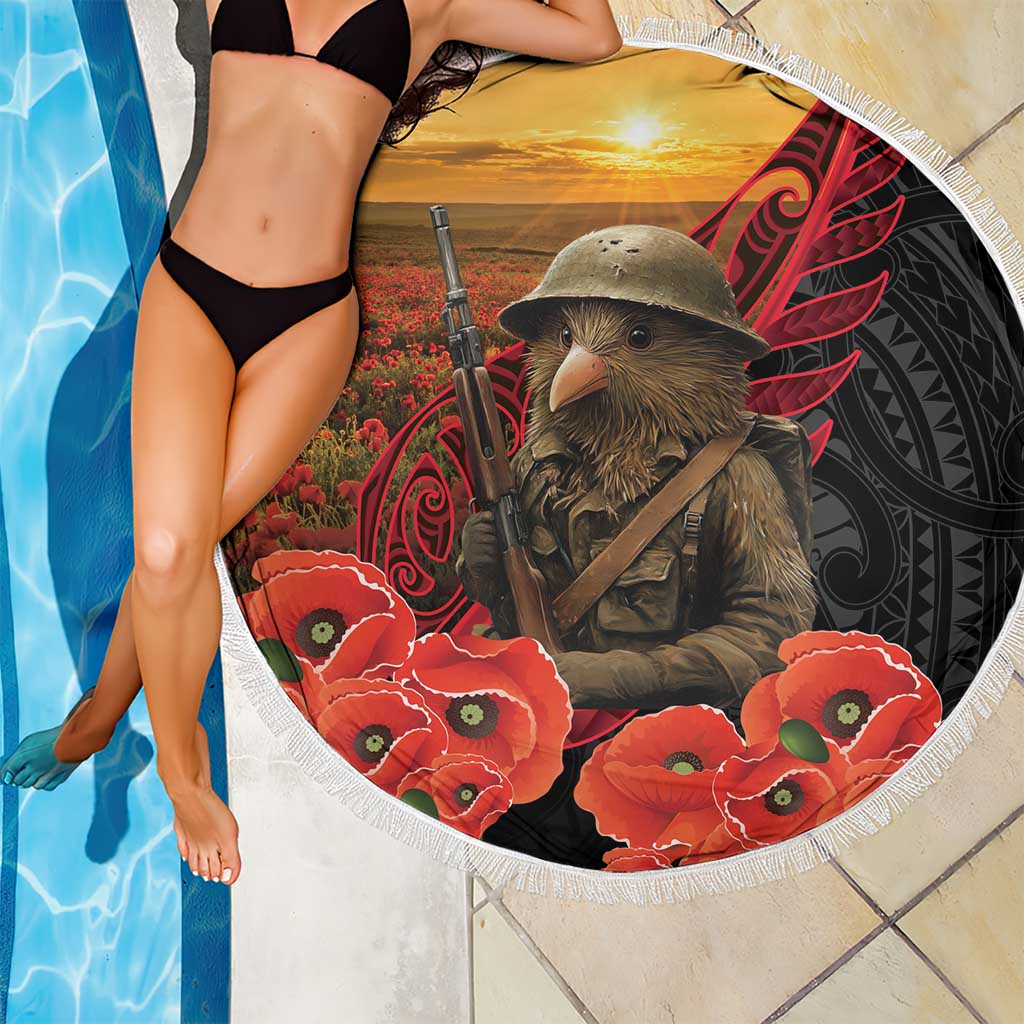 Maori Kiwi Soldier Fern Tattoo ANZAC Day Beach Blanket Lest We Forget LT9 - Polynesian Pride