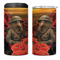 Maori Kiwi Soldier Fern Tattoo ANZAC Day 4 in 1 Can Cooler Tumbler Lest We Forget LT9 One Size: 16 oz Black - Polynesian Pride