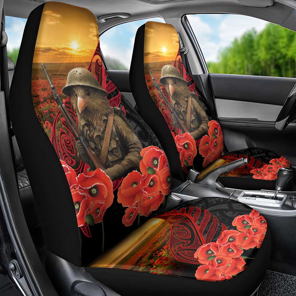 Maori Kiwi Soldier Fern Tattoo ANZAC Day Car Seat Cover Lest We Forget LT9 - Polynesian Pride