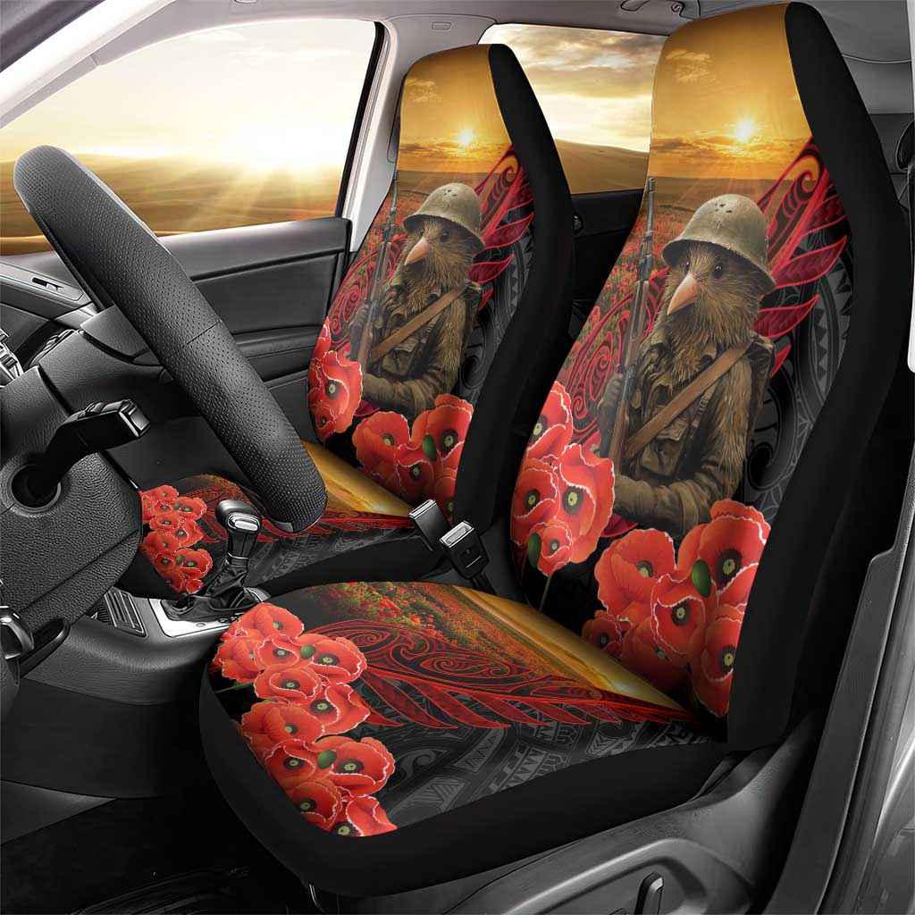 Maori Kiwi Soldier Fern Tattoo ANZAC Day Car Seat Cover Lest We Forget LT9 - Polynesian Pride