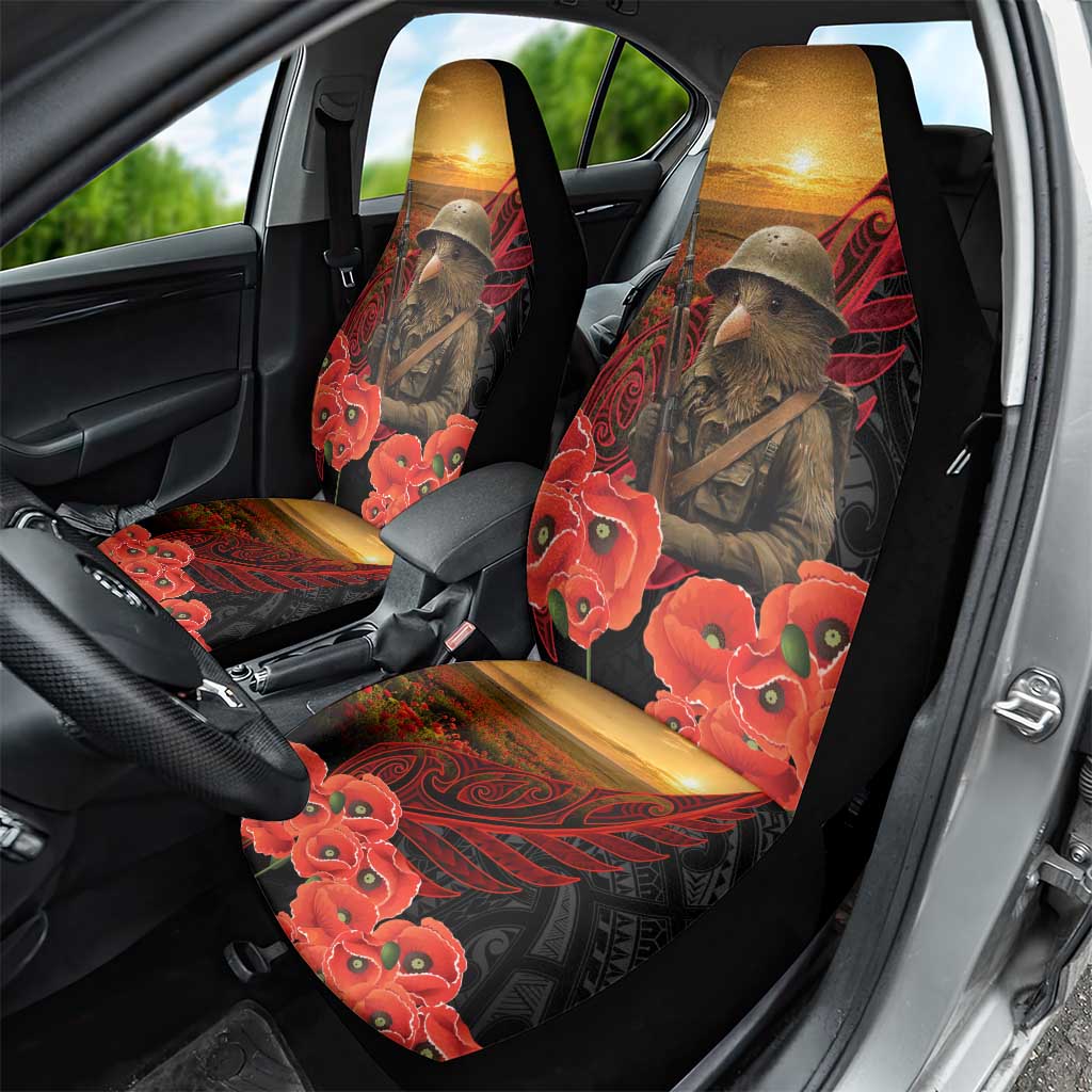 Maori Kiwi Soldier Fern Tattoo ANZAC Day Car Seat Cover Lest We Forget LT9 - Polynesian Pride