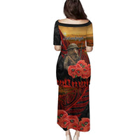 Maori Kiwi Soldier Fern Tattoo ANZAC Day Family Matching Puletasi and Hawaiian Shirt Lest We Forget LT9 - Polynesian Pride