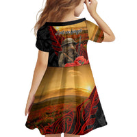 Maori Kiwi Soldier Fern Tattoo ANZAC Day Family Matching Summer Maxi Dress and Hawaiian Shirt Lest We Forget LT9 - Polynesian Pride