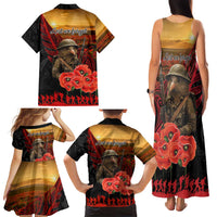 Maori Kiwi Soldier Fern Tattoo ANZAC Day Family Matching Tank Maxi Dress and Hawaiian Shirt Lest We Forget LT9 - Polynesian Pride