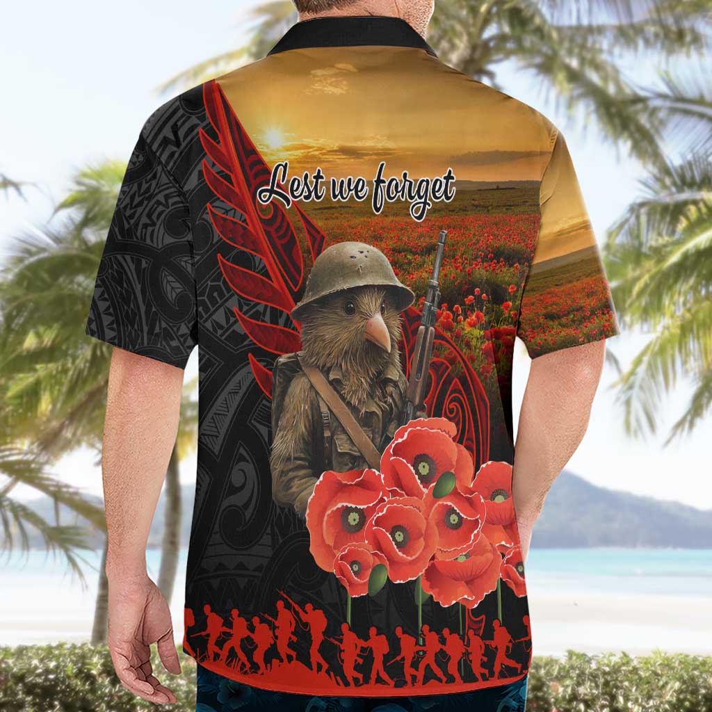 Maori Kiwi Soldier Fern Tattoo ANZAC Day Hawaiian Shirt Lest We Forget LT9 - Polynesian Pride