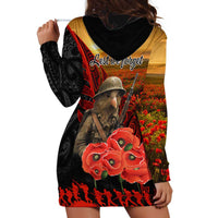 Maori Kiwi Soldier Fern Tattoo ANZAC Day Hoodie Dress Lest We Forget LT9 - Polynesian Pride