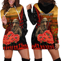 Maori Kiwi Soldier Fern Tattoo ANZAC Day Hoodie Dress Lest We Forget LT9 - Polynesian Pride